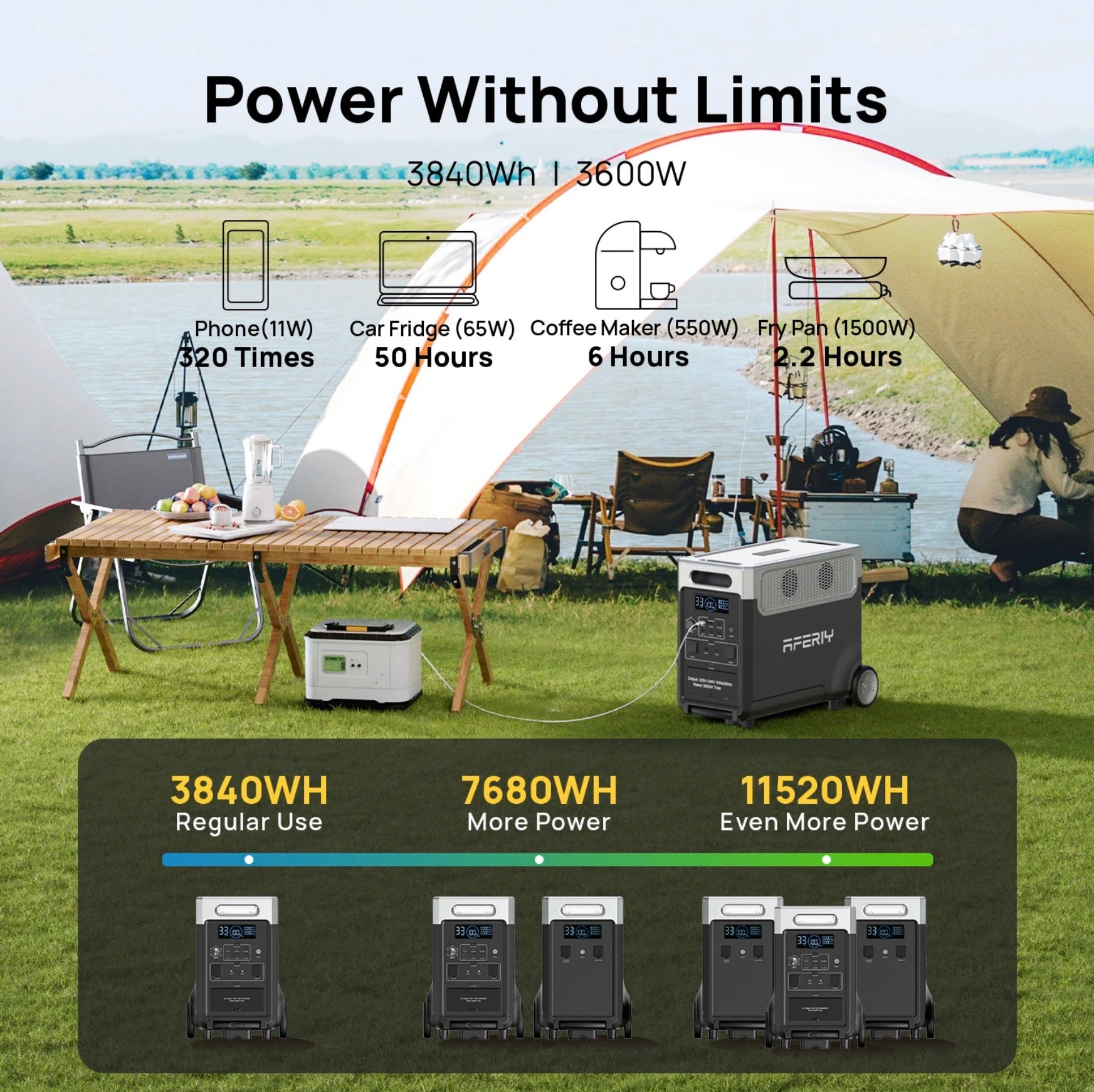 AFERIY P310 3600W 3840Wh Expandable Portable Power Station