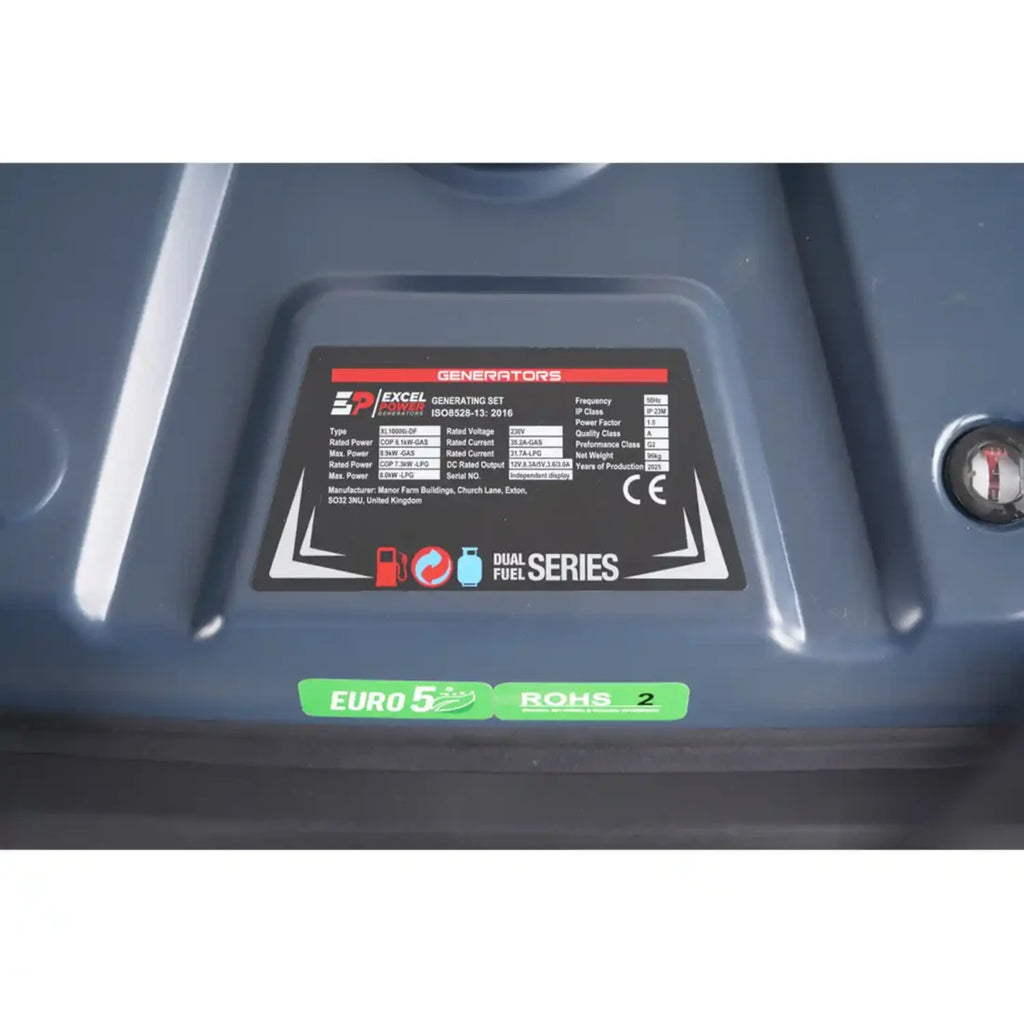 Excel Power XL10000i-DF 8.9kW Dual-Fuel Inverter Generator