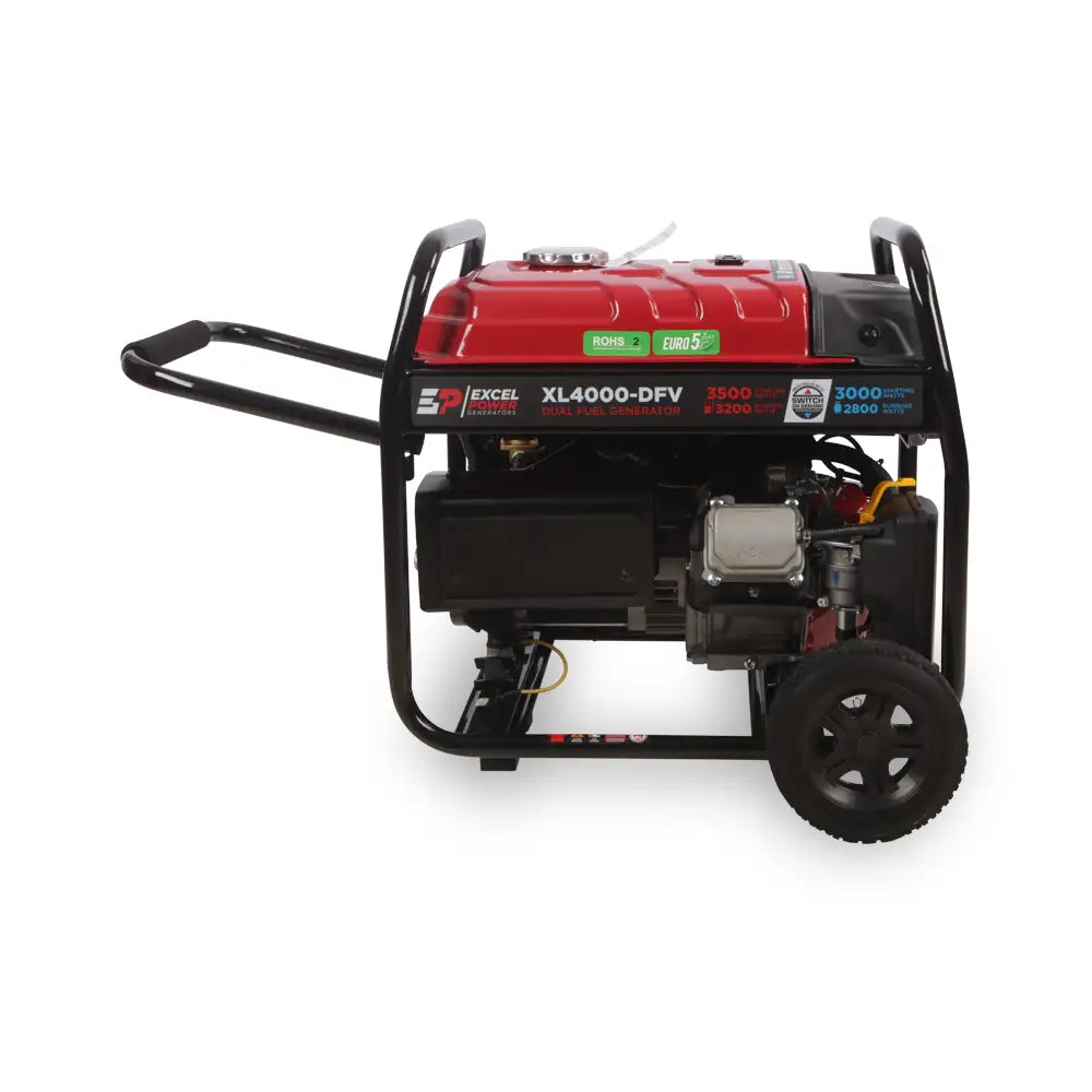 Excel Power XL4000DFV 3.5kW Open Framed LPG Dual-Fuel Generator