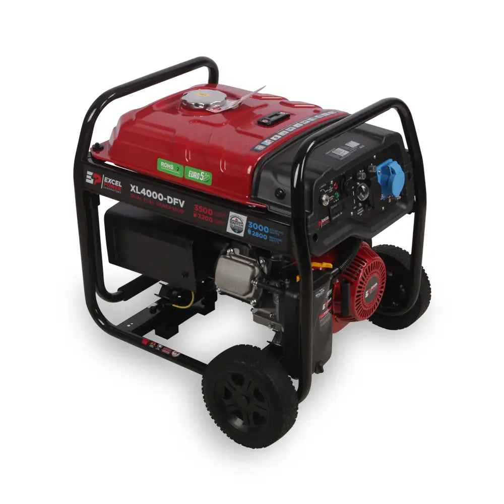 Excel Power XL4000DFV 3.5kW Open Framed LPG Dual-Fuel Generator