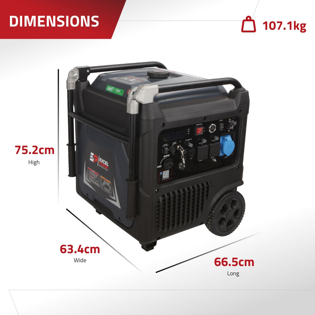Excel Power XL6000i 6kW Petrol Inverter Generator