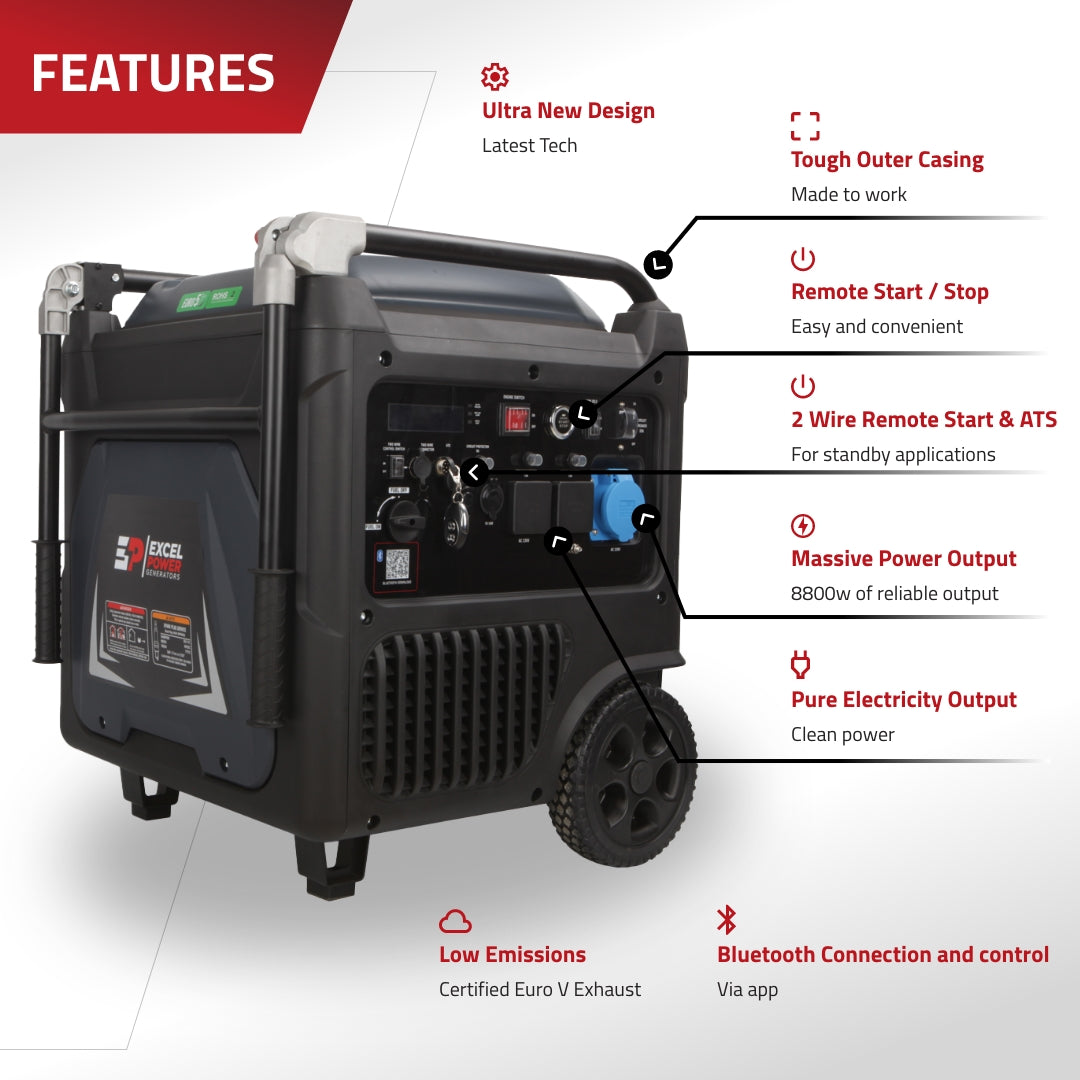 Excel Power XL6000i 6kW Petrol Inverter Generator