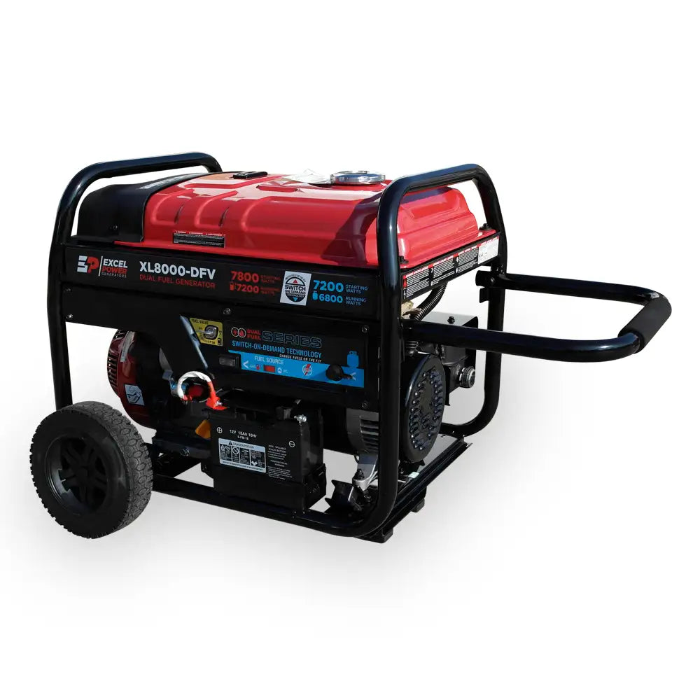Excel Power XL8000DFV 7.8KW Open Framed Dual-Fuel Generator