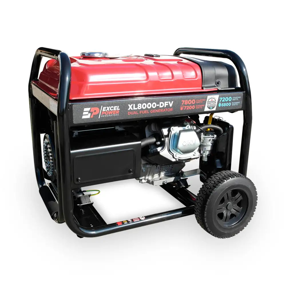 Excel Power XL8000DFV 7.8KW Open Framed Dual-Fuel Generator