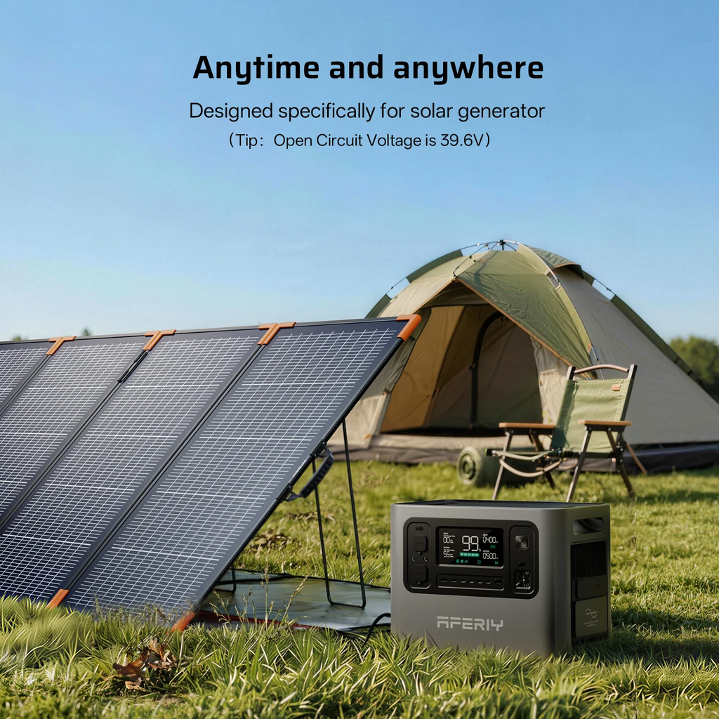 AFERIY SA400 400W Bifacial Portable Solar Panel | 400W Foldable N-Type Solar Panel | Up to 500W Peak Output | 25% Efficient | IP67 Waterproof | MC4 Compatible